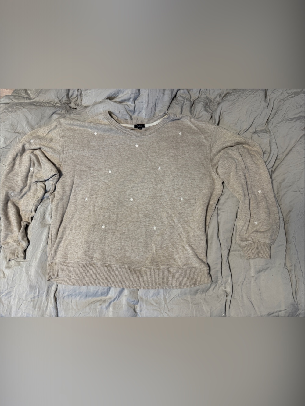 Rails Ramona Heather Brown Stars-Embroidered Crewneck Sweater